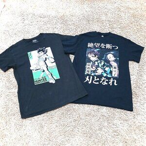 Pair of Demon Slayer Soft Cotton T-shirts Size Medium